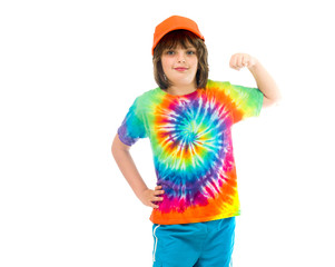 Model in studio isolated on white background medium shot