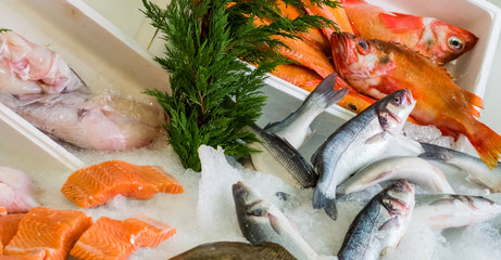 Picture of store tray with seafood