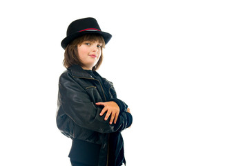 Model in studio isolated on white background medium shot