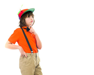 Model in studio isolated on white background medium shot