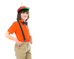 Model in studio isolated on white background medium shot