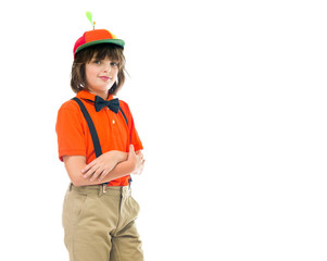 Model in studio isolated on white background medium shot