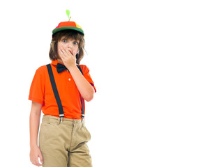 Model in studio isolated on white background medium shot