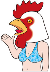 チキンマスク（水着女性）