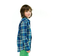 Fototapeta premium Model in studio isolated on white background medium shot