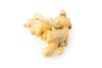 Fresh ginger on white background