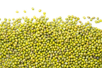 Mung beans isolated on white background..