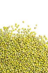 Mung beans isolated on white background..