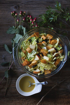 Cabbage, sweet potatoes and apple salad