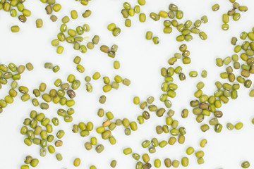 Mung beans isolated on white background..