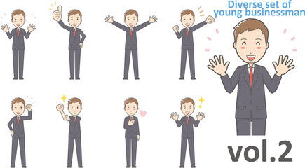 Diverse set of young businessman , EPS10 vector format vol.2
