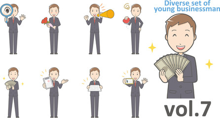 Diverse set of young businessman , EPS10 vector format vol.7