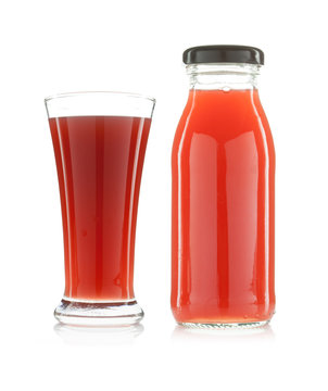 pomegranate juice in a glass isolated