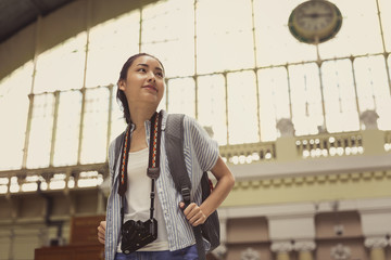 Asian girl traveling
