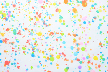 colorful splashes on a white background