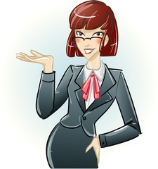 office worker consultant woman presentation pose