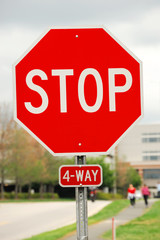 stop sign in residential district