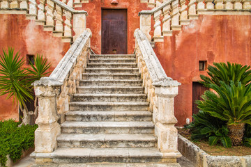 Fototapeta na wymiar steps of ancient marble stairs
