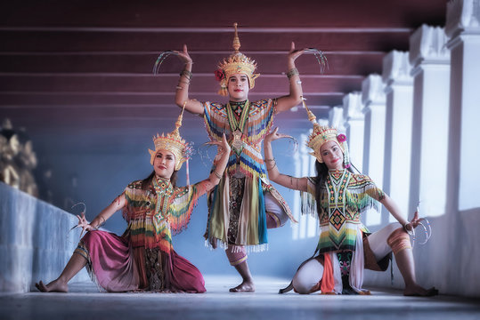 Manohra models : MANOHRA is folk dance in South of Thailand at Temple in Surat Thani Province, Thailand