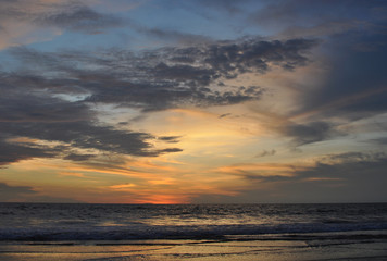 Fototapeta na wymiar Sunset on the beach of Goa.India 