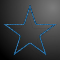 Frame Blue Sequins Star. Glitter, Sparkle.