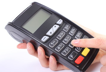 Using payment terminal, enter personal identification number
