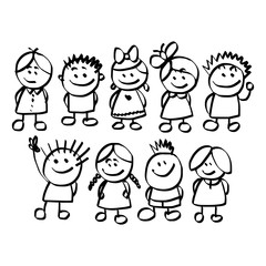 illustration vector hand drawn doodle of set children icon isolated