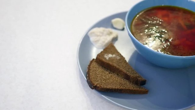 borsch in a saucepan
