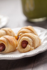 Pigs 'n blanket sausages and croissant rolls