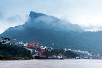 China Yangtze River town landscape