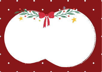 Christmas red polkadot background with white spac