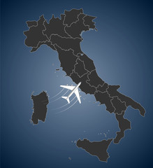 Italian Airline, map