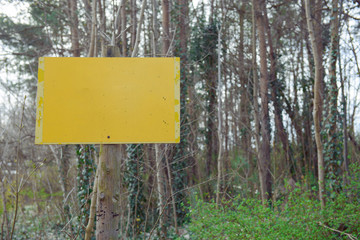 Warning Sign on a forest