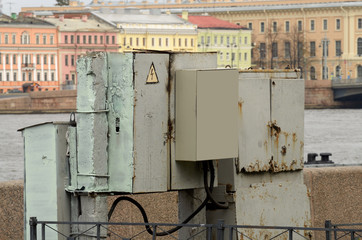 electrical panel house wall.