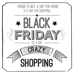 Black Friday poster with quote design template. Vector