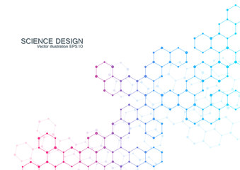 Structure molecule of DNA and neurons. Structural atom. Chemical compounds. Medicine, science, technology concept. Geometric abstract background. Vector illustration for your design.