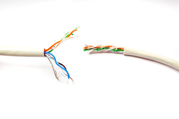 Netzwerkkabel bzw. Patchkabel im Querschnitt