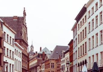 Beautiful street view of  Old town in Antwerp, Belgium