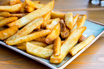Golden French fries potatoes ready to be eaten