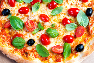 tasty pizza on a the table