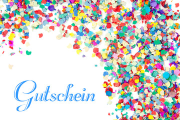 Gutschein-Hintergrund mit Konfetti