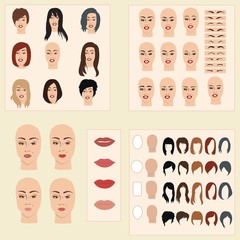 Obraz premium Collection of samples for changes in women's appearance