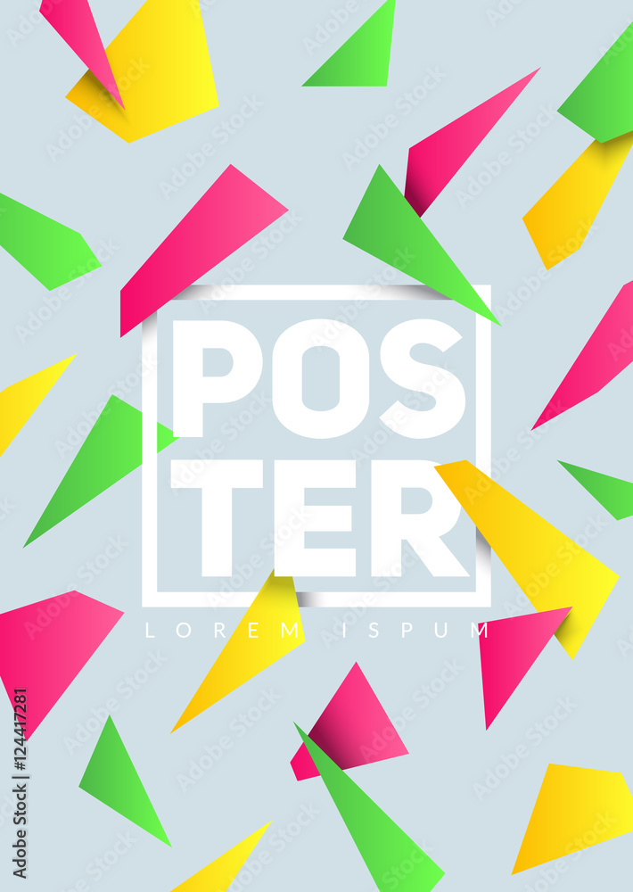 Poster Material design dynamic poster. Eps10 Vector template.