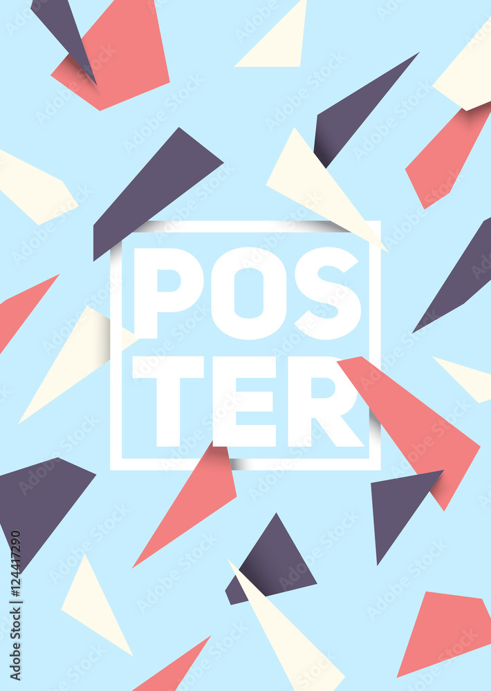 Aufkleber material design dynamic poster. eps10 vector template.