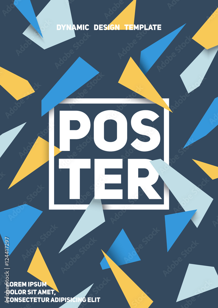 Poster material design dynamic poster. eps10 vector template.