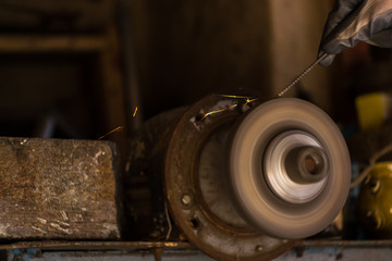 Grinding machine in the workshop