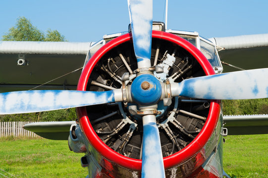 plane with propeller closeup © Ruslan Solntsev