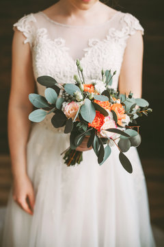 Bride holding her wedding bouquet