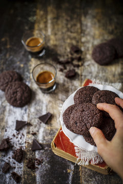 Delicious gluten free cookies with bittersweet chocolate and cha