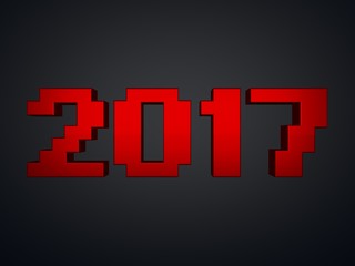 2017 happy new year pixel font
